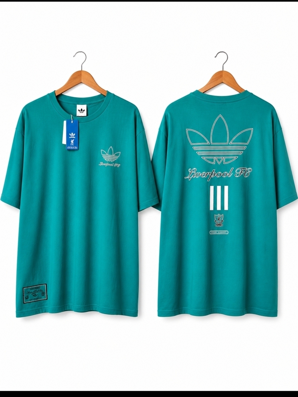 adidas Teal Liverpool FC Graphic Crewneck Tee